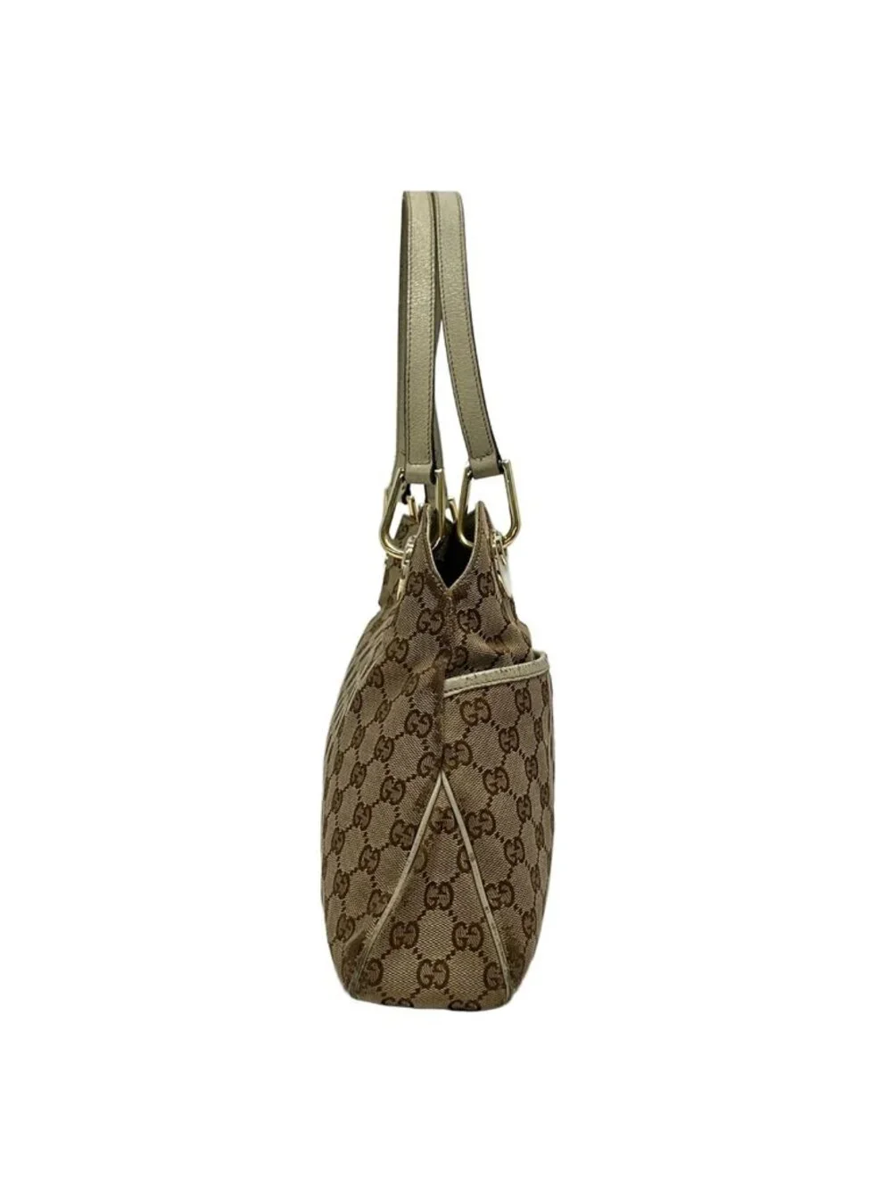 Gucci Tote Bag Eclipse Beige Dark Brown Ivory Leather